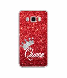 Amazon Brand - Solimo Designer Queen On Red Glitter UV Printed Soft Back Case Mobile Cover for Samsung Galaxy J5 (2016)