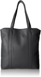 Amazon Brand - The Fix Preston Leather Travel Tote Bag, black