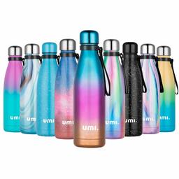 UMI. by Amazon - Bouteille Isotherme 500ml, Bouteille d'eau en Acier Inoxydable，Froid 24h ou Chaud 12h ，Bouteille d'eau sans BPA, Leakproof-pour Les Enfants, en Plein air, école, Run