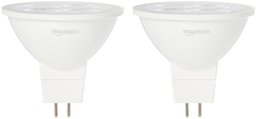 AmazonBasics 50 Watt Equivalent, Daylight, Dimmable, MR16 LED Light Bulb - 2 Pack