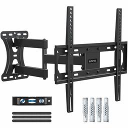 Eono by Amazon - TV Wall Mount Swivels and Tilts for Most 26-55 Inch LED, LCD, OLED TVs up to VESA 400 x 400 mm and 27 kg Fischer dowels