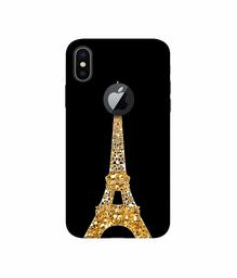 Amazon Brand - Solimo Designer Golden Pairs 3D Printed Hard Back Case Mobile Cover for Apple iPhone X (Logo Cut)