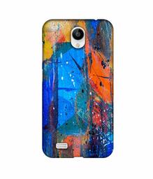 Amazon Brand - Solimo Designer Blue and Orange Brush 3D Printed Hard Back Case Mobile Cover for Vivo Y21L