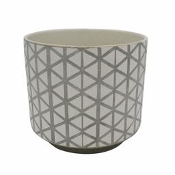 Amazon Brand – Rivet Modern Lattice-Patterned Stoneware Planter, 8.85