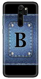 Amazon Brand - Solimo Designer Button Jeans Alphabet-B 3D Printed Hard Back Case Mobile Cover for Xiaomi Redmi Note 8 Pro