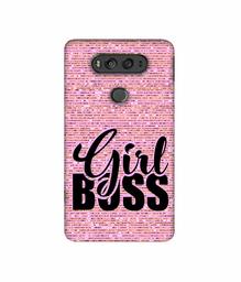 Amazon Brand - Solimo Designer Girl Boss On Pink Sparkle 3D Printed Hard Back Case Mobile Cover for LG V20