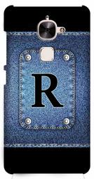 Amazon Brand - Solimo Designer Button Jeans Alphabet-R 3D Printed Hard Back Case Mobile Cover for LeEco Le 2