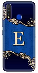 Amazon Brand - Solimo Designer Blue Pattern Alphabet-E 3D Printed Hard Back Case Mobile Cover for Vivo Y19 / Vivo U20