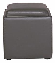 Amazon Brand – Rivet Ross Modern Vegan Faux Leather Lift-Top Storage Ottoman Pouf, 17.7