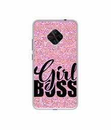 Amazon Brand - Solimo Designer Girl Boss On Pink Sparkle UV Printed Soft Back Case Mobile Cover for Vivo S1 Pro