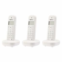 AmazonBasics DECT Home Telephone Set of 3 White