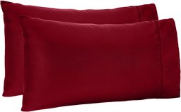 AmazonBasics Light-Weight Microfiber Pillowcases - 2-Pack, Standard, Burgundy