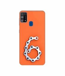 Amazon Brand - Solimo Designer Number Six 3D Printed Hard Back Case Mobile Cover for Samsung Galaxy M31