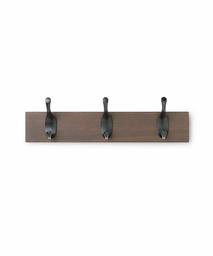 AmazonBasics Wall Mounted Coat Rack, 3 Modern Hooks, Walnut