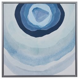 Amazon Brand – Rivet Modern Print of Blue Geode Detail in Silver Frame, 31.75