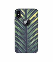 Amazon Brand - Solimo Designer Leaf Texture 3D Printed Hard Back Case Mobile Cover for Apple iPhone X (Logo Cut)