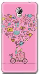 Amazon Brand - Solimo Designer Happy Love Pink Pattern 3D Printed Hard Back Case Mobile Cover for Lenovo Vibe P1