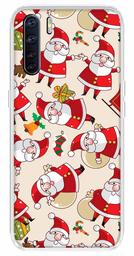 Amazon Brand - Solimo Designer Multicolor Santa Claus Pattern Printed Soft Back Case Mobile Cover for Oppo F15