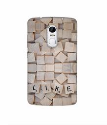 Amazon Brand - Solimo Designer Like On Wooden Block 3D Printed Hard Back Case Mobile Cover for Lenovo Vibe X3