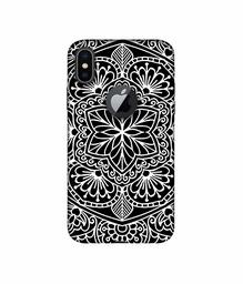 Amazon Brand - Solimo Designer Rangolis 3D Printed Hard Back Case Mobile Cover for Apple iPhone X (Logo Cut)