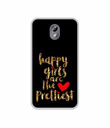 Amazon Brand - Solimo Designer Happy Girls are The Prettiest UV Printed Soft Back Case Mobile Cover for Comio C2 Lite