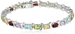 Multi Gemstone Tennis Bracelet in Sterling Silver