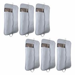 Amazon Brand - Solimo Fabric Coat and Blazer Cover, Set of 6, Grey