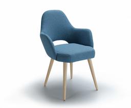 Amazon Brand - Alkove Andre Modern Upholstered Accent/Dining Chair, 59 x 61 x 84cm, Blue with Beech legs