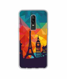 Amazon Brand - Solimo Designer Colored Paris UV Printed Soft Back Case Mobile Cover for OnePlus 6