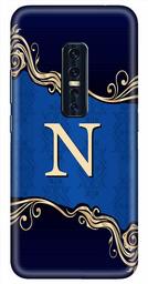 Amazon Brand - Solimo Designer Blue Pattern Alphabet-N 3D Printed Hard Back Case Mobile Cover for Vivo V17 Pro