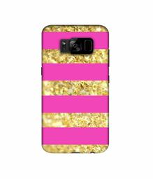 Amazon Brand - Solimo Designer Golden Stripes 3D Printed Hard Back Case Mobile Cover for Samsung Galaxy S8 Plus