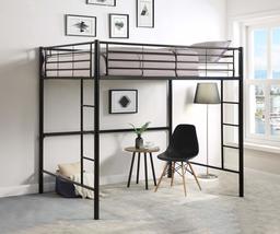 Dcraft Berdine Metal Loft Bed, Full Size - Midnight Black