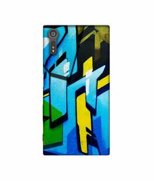 Amazon Brand - Solimo Designer Blue and Yellow Texture 3D Printed Hard Back Case Mobile Cover for Sony Xperia XZ Dual