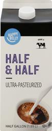 Amazon Brand - Happy Belly Half & Half, Ultra-Pasteurized, Kosher, Half Gallon, 64 fl oz