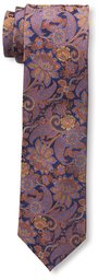 Franklin Tailored Men's Floral Paisley Tie, Navy