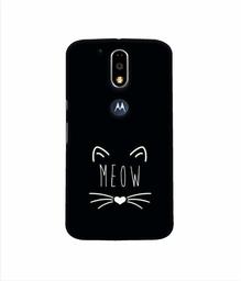 Amazon Brand - Solimo Designer Meow 3D Printed Hard Back Case Mobile Cover for Motorola Moto G4 Plus (with Logo Cut)