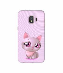 Amazon Brand - Solimo Designer Cute Pink Cat 3D Printed Hard Back Case Mobile Cover for Samsung Galaxy J2 Core