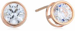 Women's 10k Swarovski Rose Gold Zirconia Bezel Stud Earrings, One Size