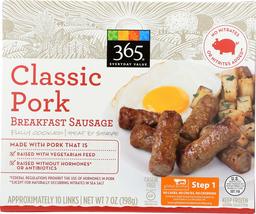 365 Everyday Value, Classic Pork Breakfast Sausage, 10 ct, (Frozen)