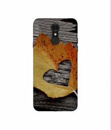 Amazon Brand - Solimo Designer Leaf with Heart Cut 3D Printed Hard Back Case Mobile Cover for LG Q7