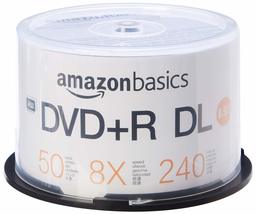 AmazonBasics 8.5GB 8X DVD+R DL - 50-Pack Spindle (Renewed)