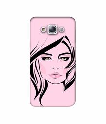 Amazon Brand - Solimo Designer Pink Lady Pattern 3D Printed Hard Back Case Mobile Cover for Samsung Galaxy E7