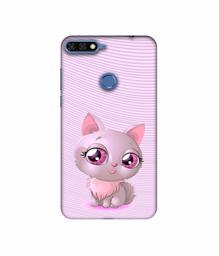 Amazon Brand - Solimo Designer Cute Pink Cat 3D Printed Hard Back Case Mobile Cover for Huawei Honor 7A