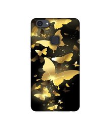 Amazon Brand - Solimo Designer Golden Butterfly Pattern UV Printed Soft Back Case Mobile Cover for Vivo V7 Plus