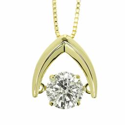 Amazon Collection (AMBZO) K18 Yellow Gold Dancing Stone Necklace Dancing Diamond 0.5ct Reverse V Shape (J.I1.VG Equivalent) LFV0010YG-05