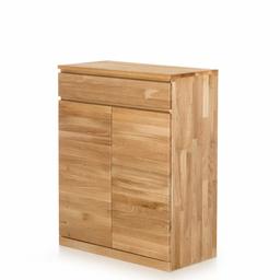 Amazon Brand - Alkove Hayes Solid Wood 2-Door 1-Drawer Storage Cabinet with 2-Shelves, Wild Oak