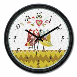 Amazon Brand - Solimo 12-inch Wall Clock - Pop owl (Silent Movement)