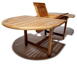 Strathwood Vashon Collection Teak Oval Expandable Leaf Table