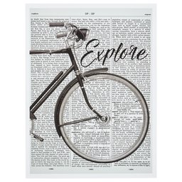 Rivet Bicycle Explore Vintage Dictionary Print, Without Frame, 18