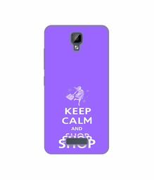 Amazon Brand - Solimo Designer Keep Calm and Shop 3D Printed Hard Back Case Mobile Cover for Gionee P7 Max